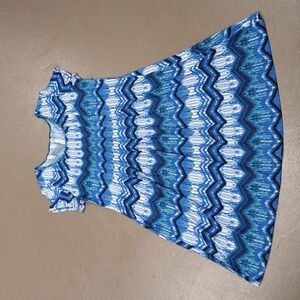 NY Collection Multicolored, Short Sleeve, Patterned Dress